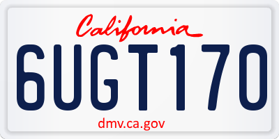 CA license plate 6UGT170