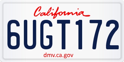 CA license plate 6UGT172