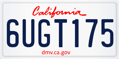 CA license plate 6UGT175