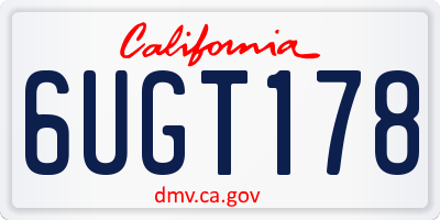 CA license plate 6UGT178