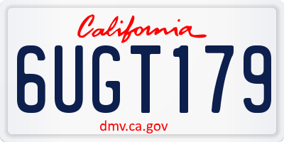 CA license plate 6UGT179