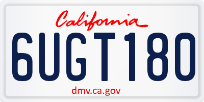 CA license plate 6UGT180