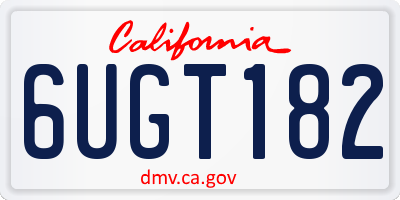 CA license plate 6UGT182