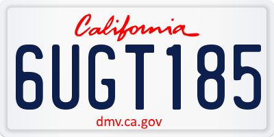 CA license plate 6UGT185