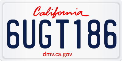 CA license plate 6UGT186