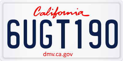 CA license plate 6UGT190