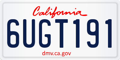 CA license plate 6UGT191
