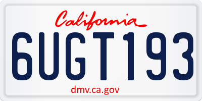 CA license plate 6UGT193