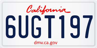 CA license plate 6UGT197