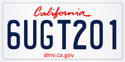 CA license plate 6UGT201