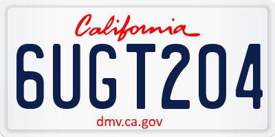 CA license plate 6UGT204