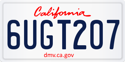 CA license plate 6UGT207