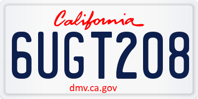 CA license plate 6UGT208