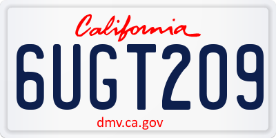 CA license plate 6UGT209