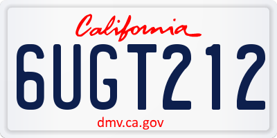 CA license plate 6UGT212