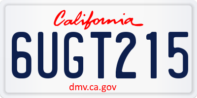 CA license plate 6UGT215