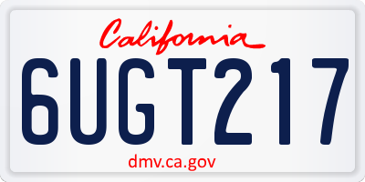 CA license plate 6UGT217