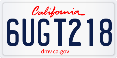 CA license plate 6UGT218