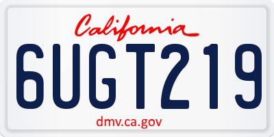 CA license plate 6UGT219
