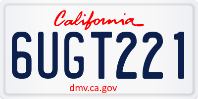 CA license plate 6UGT221