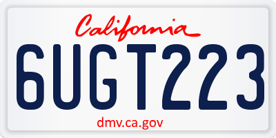 CA license plate 6UGT223