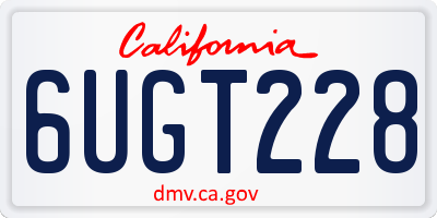 CA license plate 6UGT228