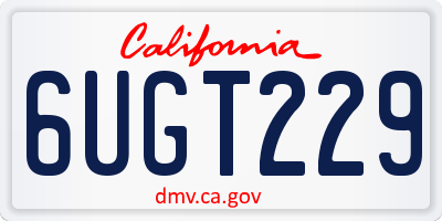 CA license plate 6UGT229