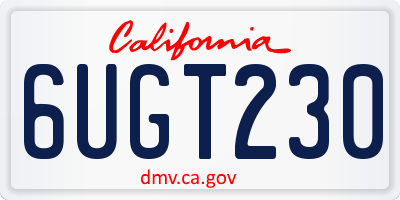CA license plate 6UGT230