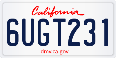 CA license plate 6UGT231