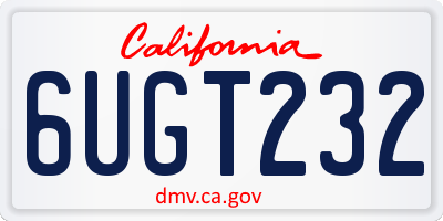 CA license plate 6UGT232