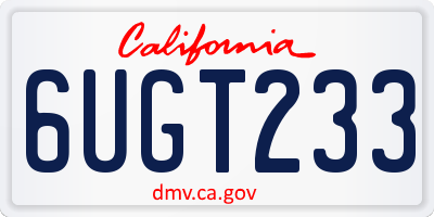 CA license plate 6UGT233