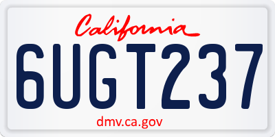 CA license plate 6UGT237