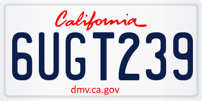 CA license plate 6UGT239