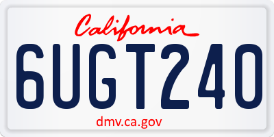 CA license plate 6UGT240