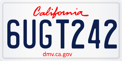 CA license plate 6UGT242