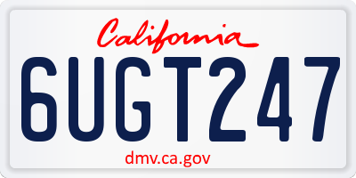 CA license plate 6UGT247