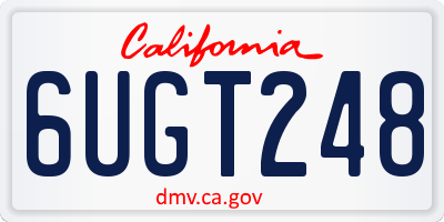 CA license plate 6UGT248