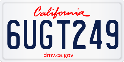 CA license plate 6UGT249