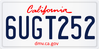 CA license plate 6UGT252