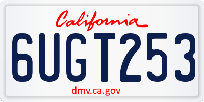 CA license plate 6UGT253