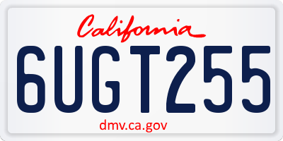 CA license plate 6UGT255