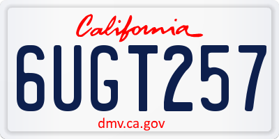 CA license plate 6UGT257
