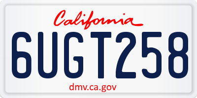 CA license plate 6UGT258