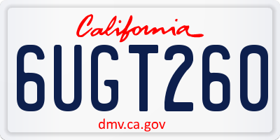 CA license plate 6UGT260