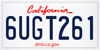 CA license plate 6UGT261