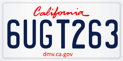 CA license plate 6UGT263