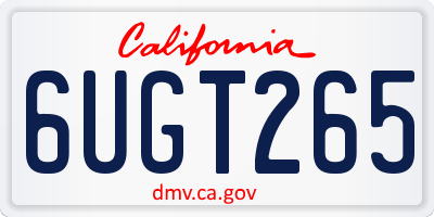 CA license plate 6UGT265