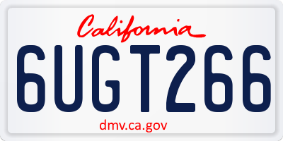 CA license plate 6UGT266