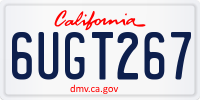 CA license plate 6UGT267