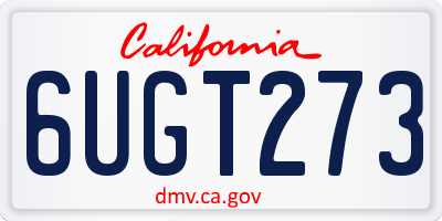 CA license plate 6UGT273